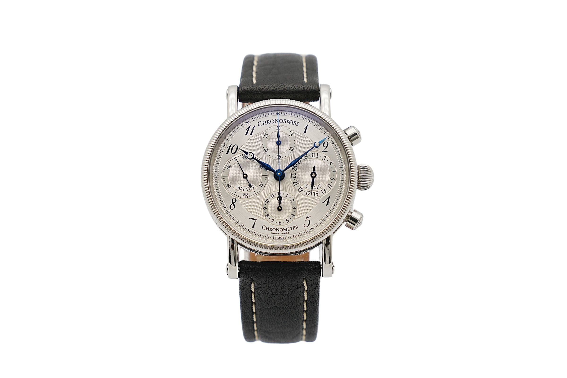 Chronoswiss Chronometer Chronograph Automatik Edelstahl Herrenuhr Ref. CH7523