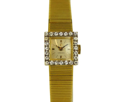 Omega Vintage Ladies Watch 18K Gold & Diamonds